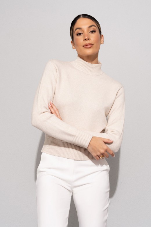 Ribbed high-neck knit sweater Ribbed high-neck knit sweater