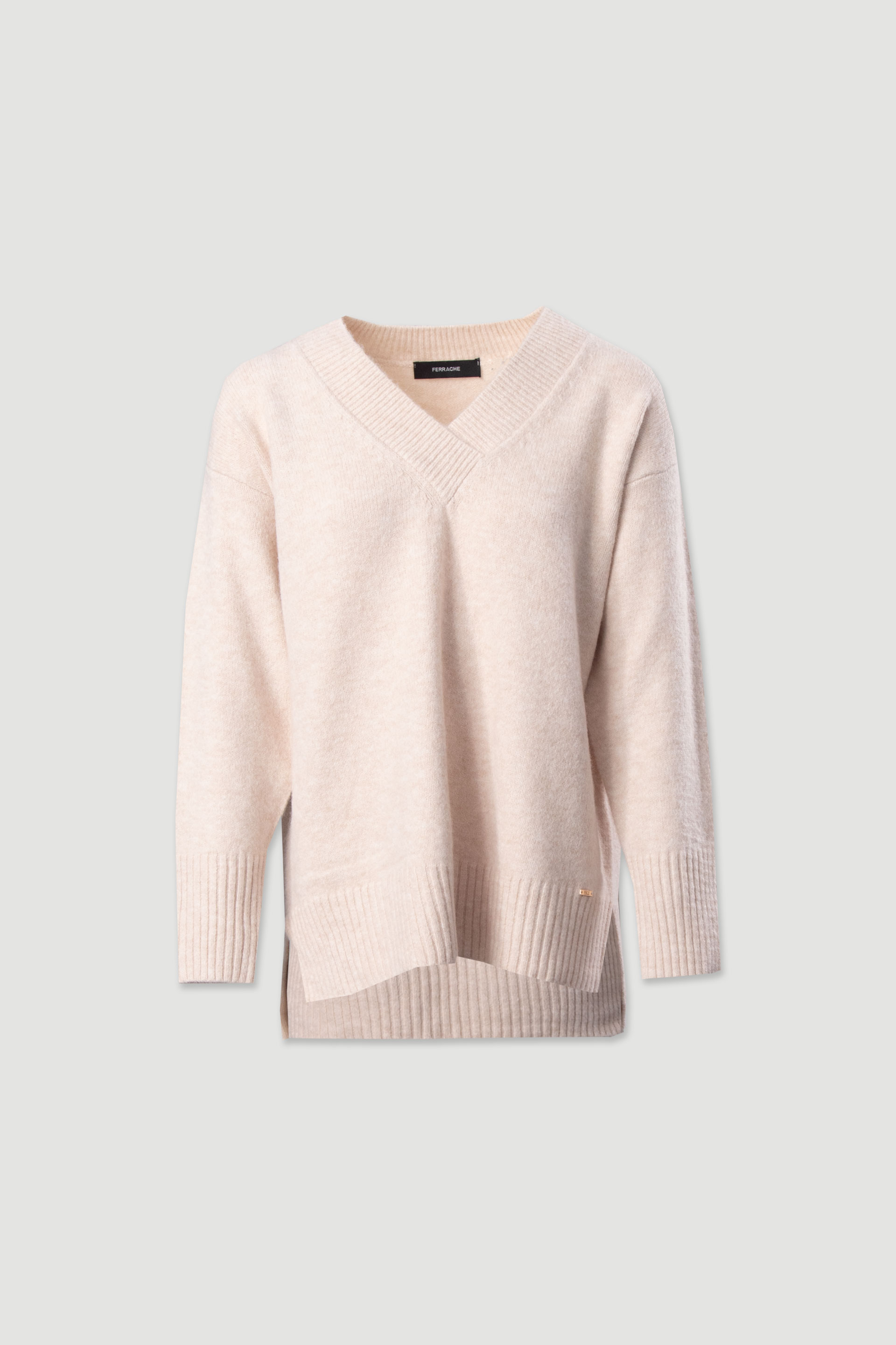 Pull en maille à col en v