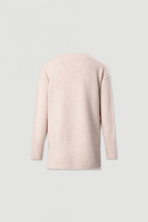 Jersey de punto con cuello en v Jersey de punto con cuello en v