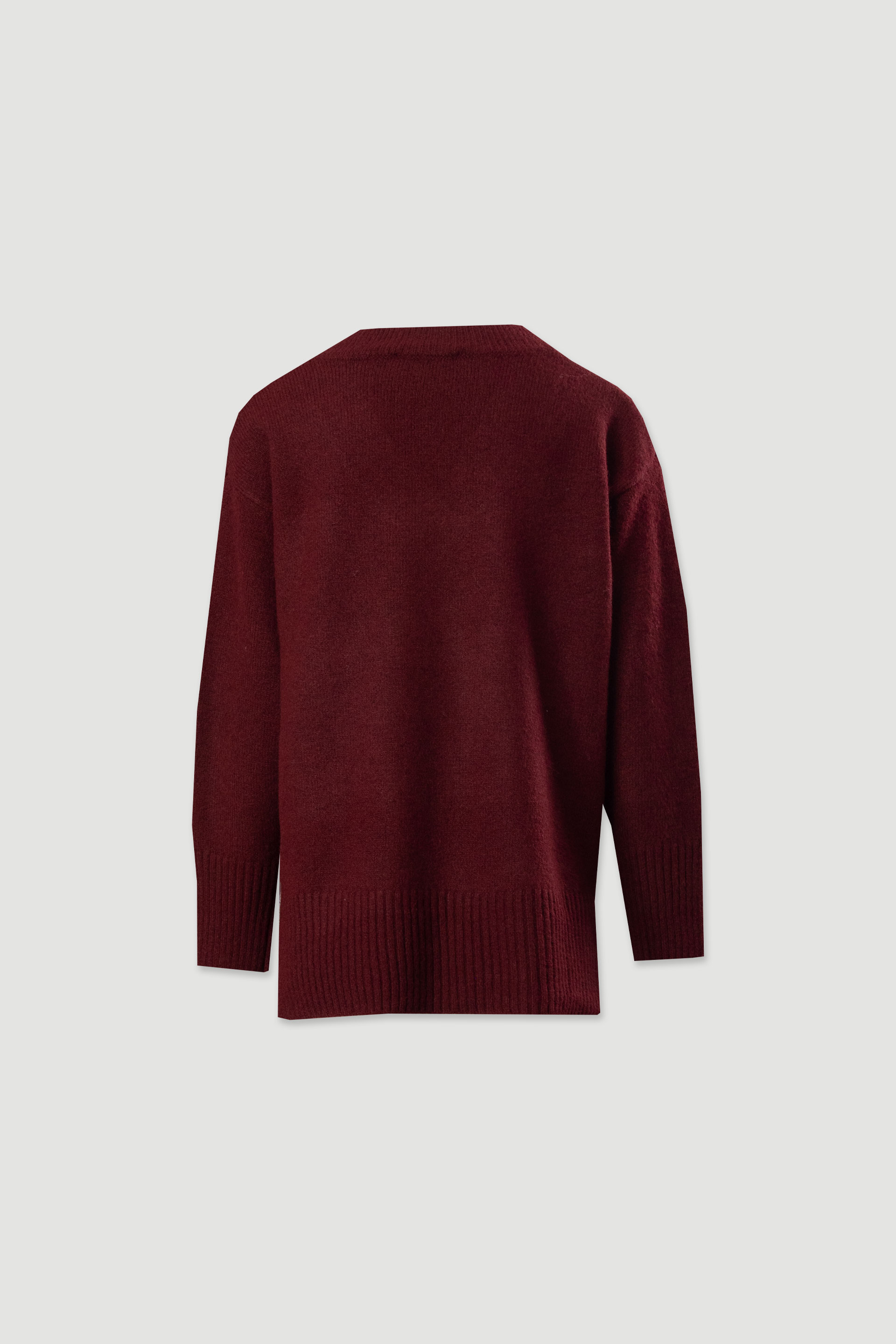 Camisola de malha com decote em v