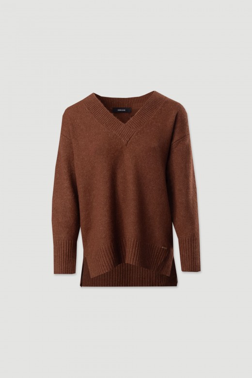 Pull en maille à col en v Pull en maille à col en v