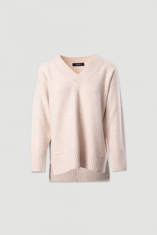 V-neck knit sweater V-neck knit sweater