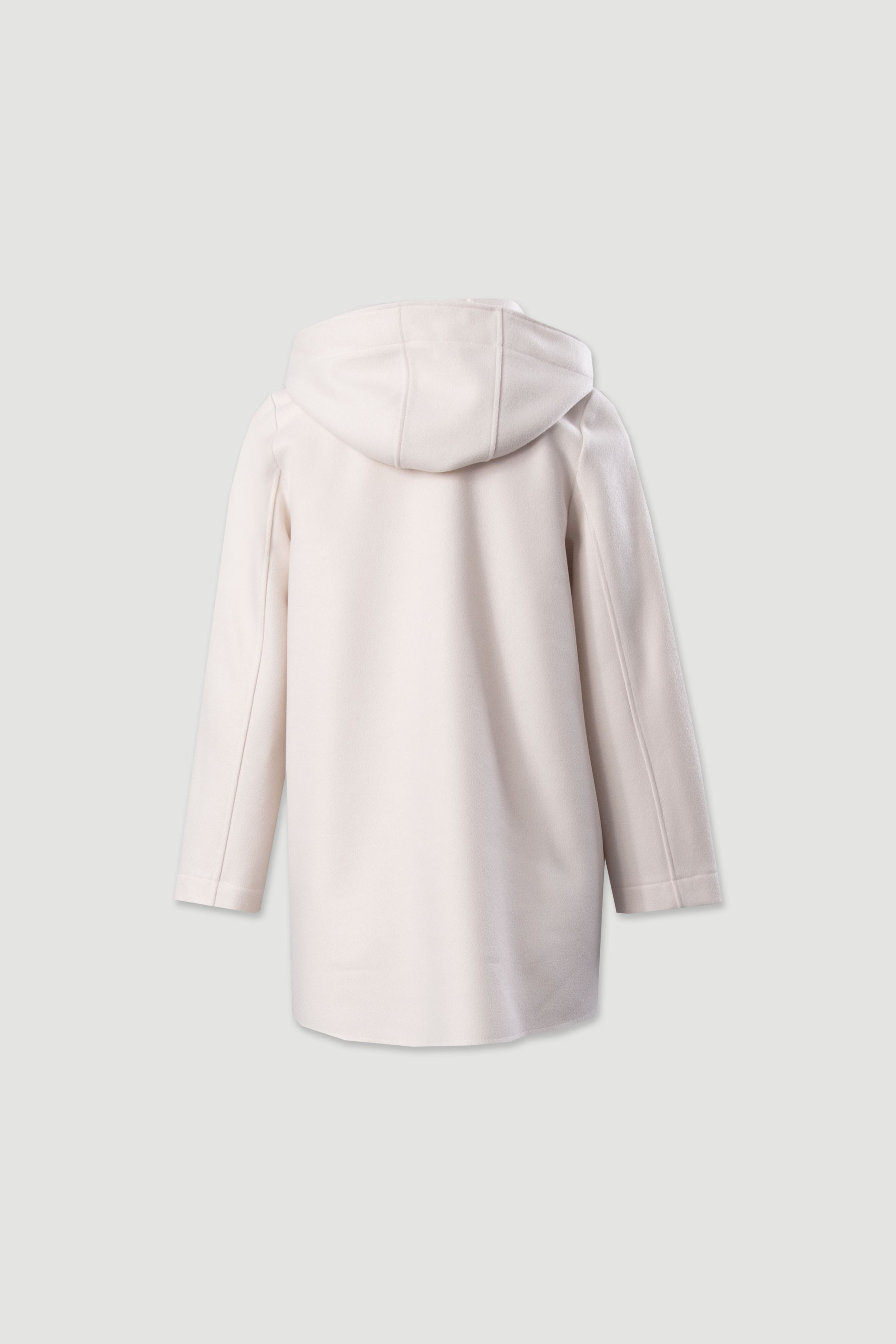 Blend coat with hood