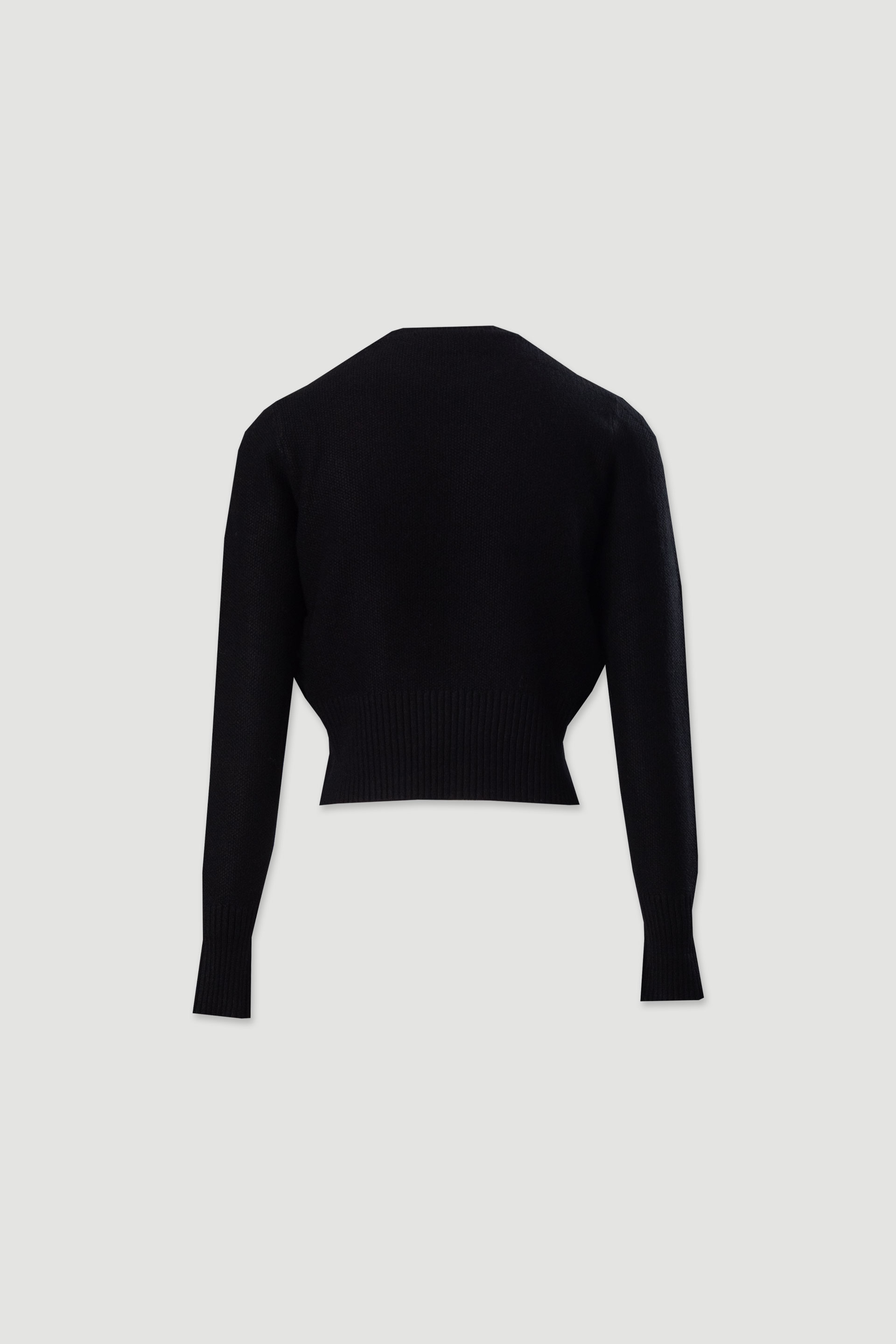 Pull court en maille à col rond