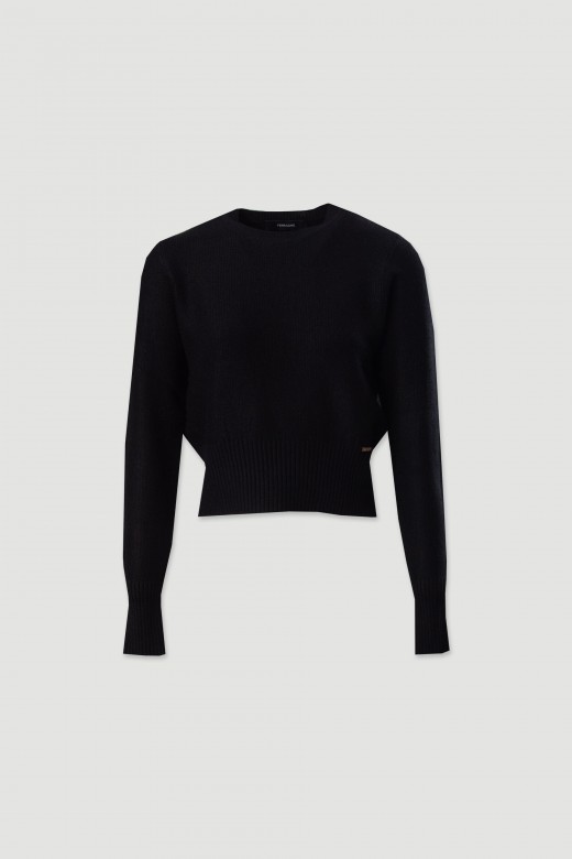 Pull court en maille à col rond Pull court en maille à col rond