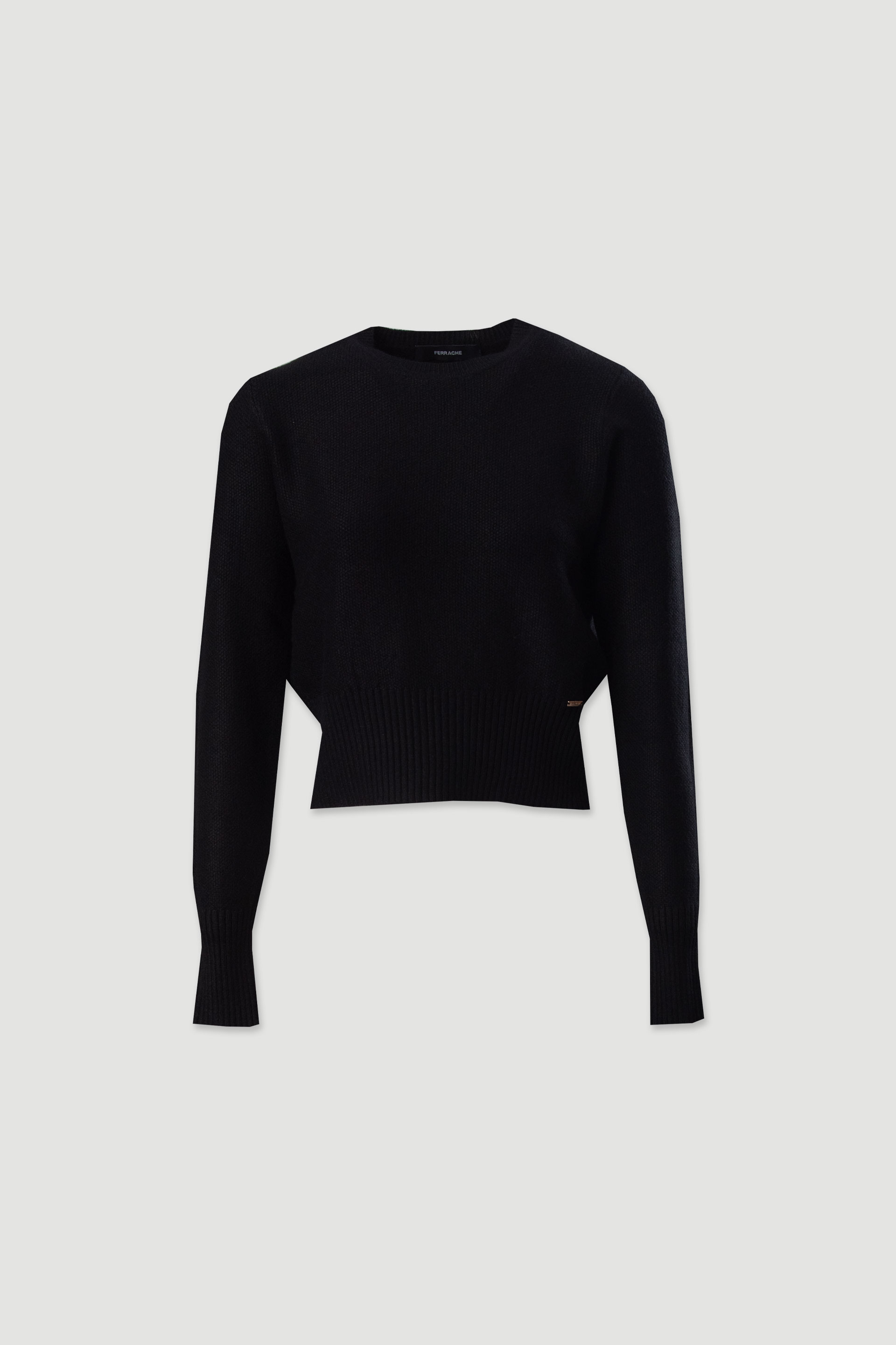 Camisola de malha curta com gola redonda