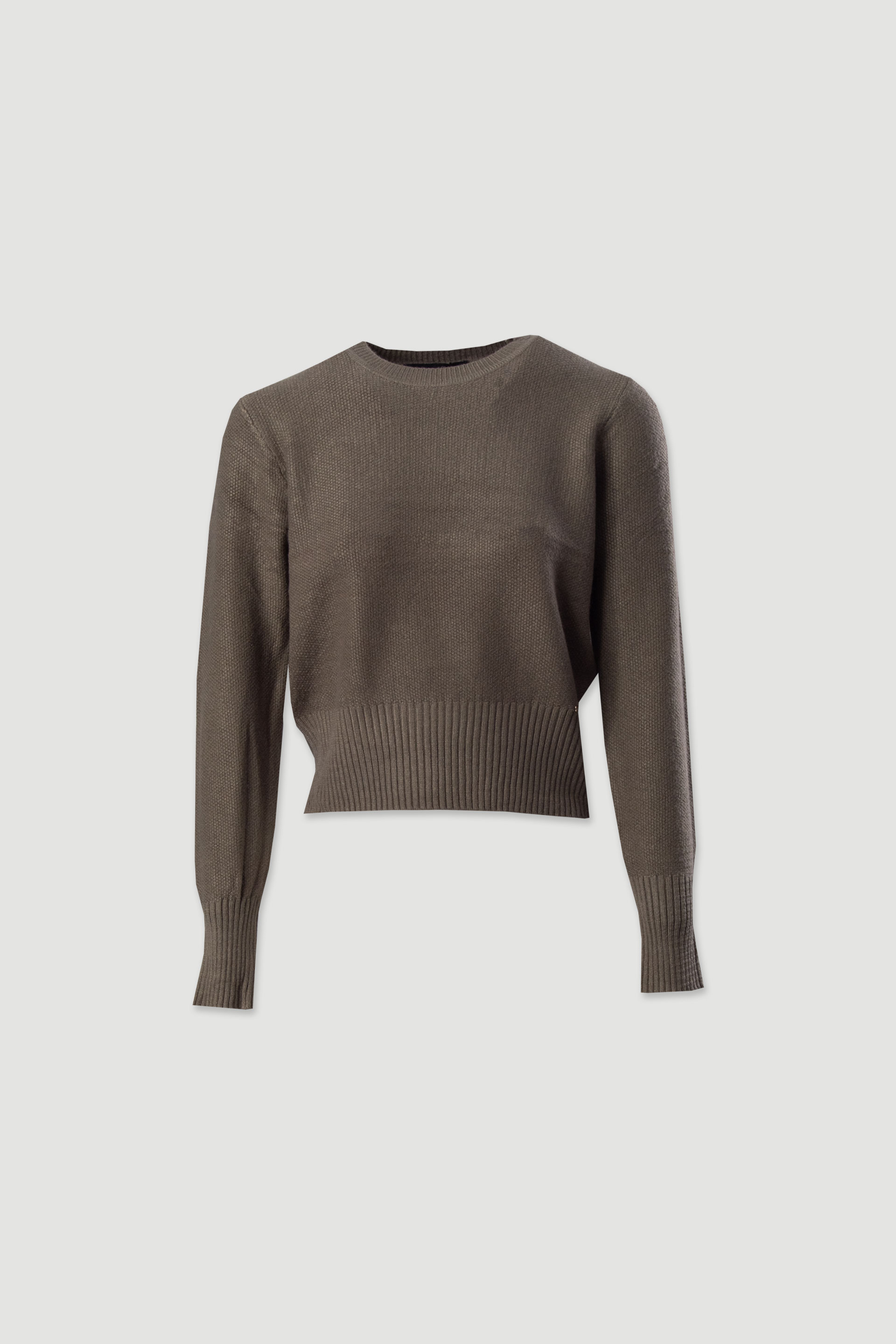 Jersey corto de punto con cuello redondo