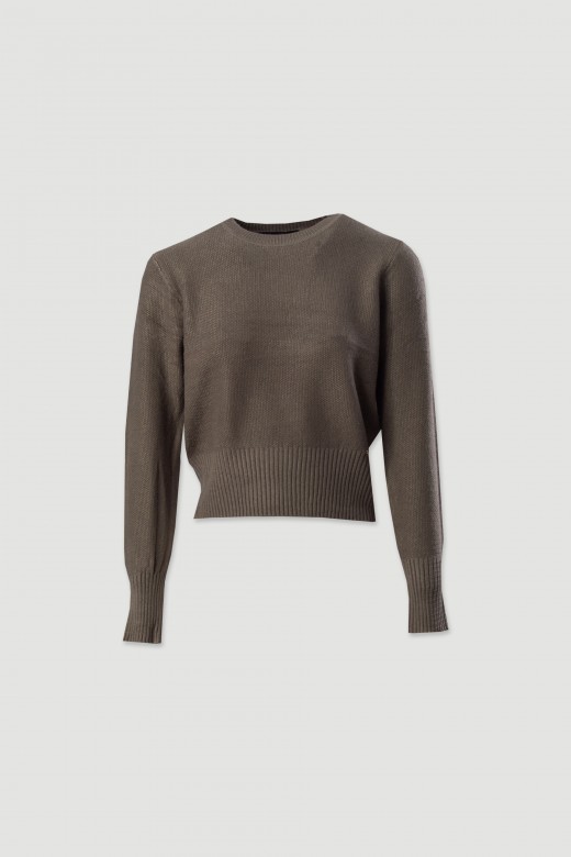 Pull court en maille à col rond Pull court en maille à col rond