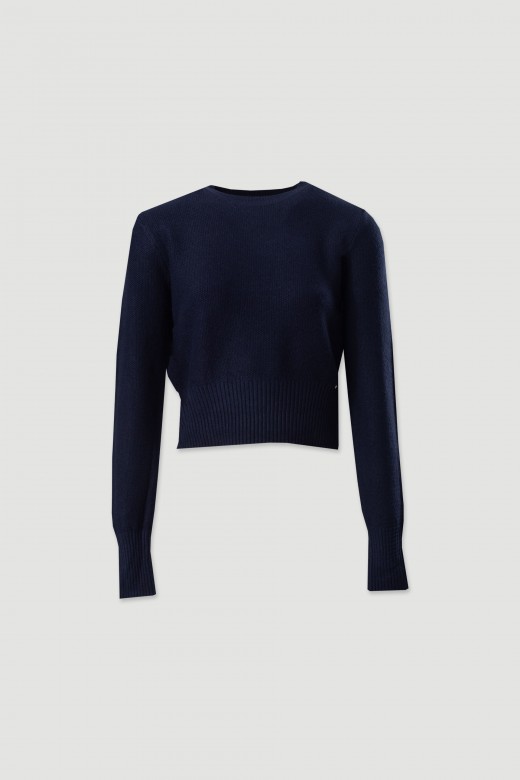 Pull court en maille à col rond Pull court en maille à col rond