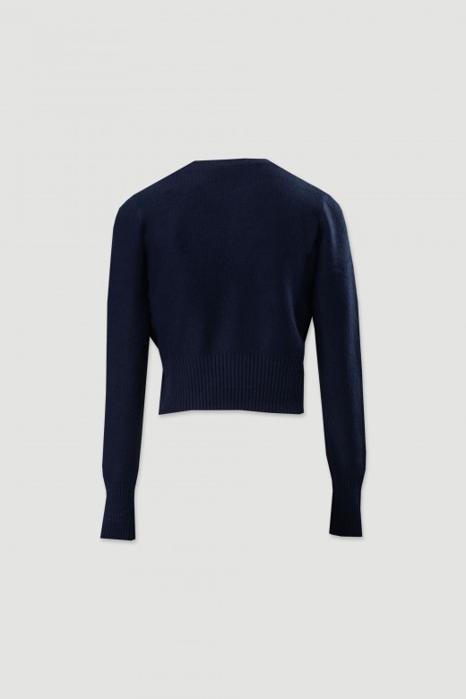 Pull court en maille à col rond Pull court en maille à col rond