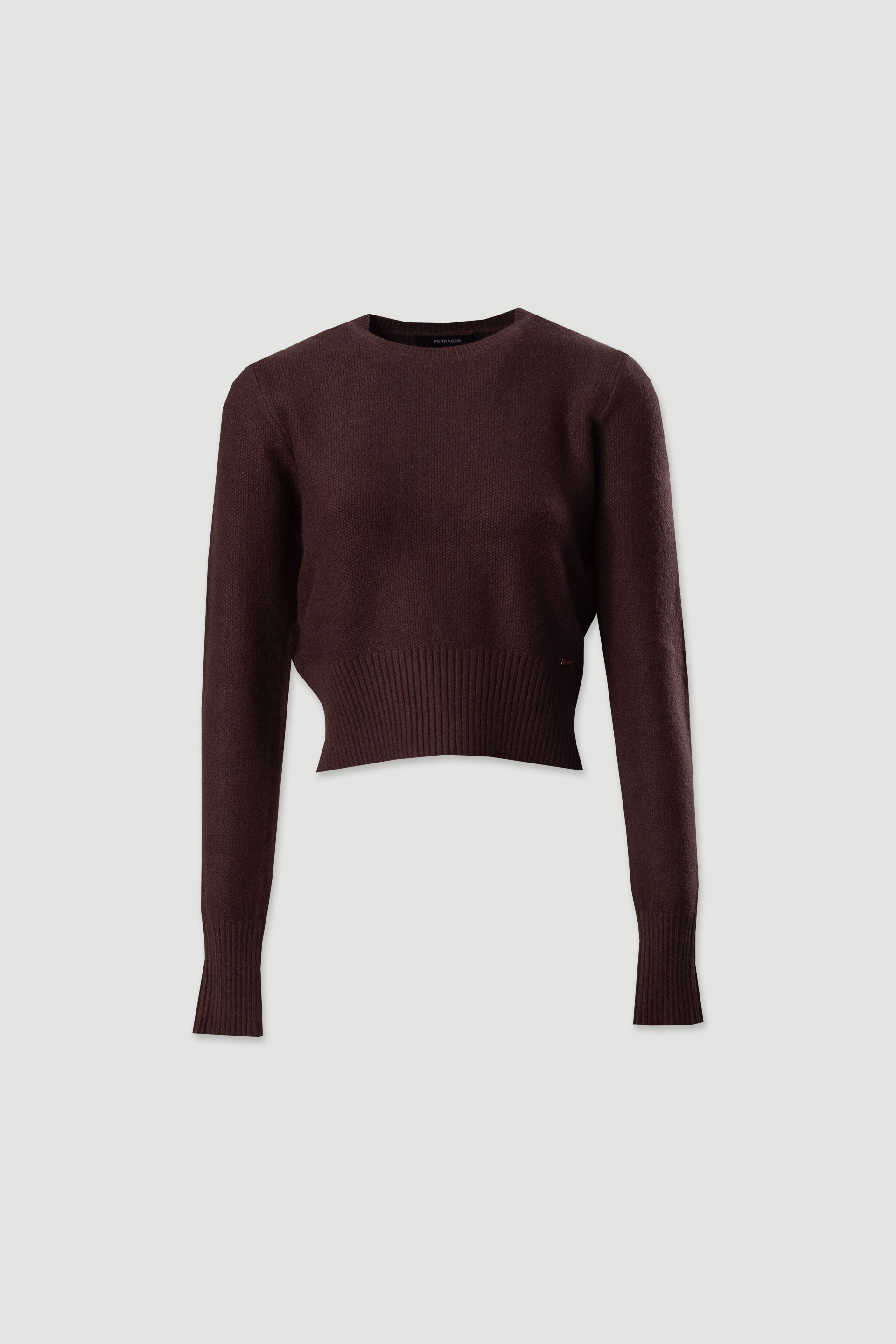 Jersey corto de punto con cuello redondo