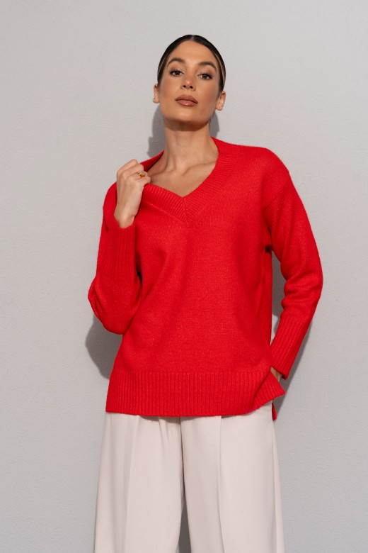 Camisola de malha com decote em v Camisola de malha com decote em v