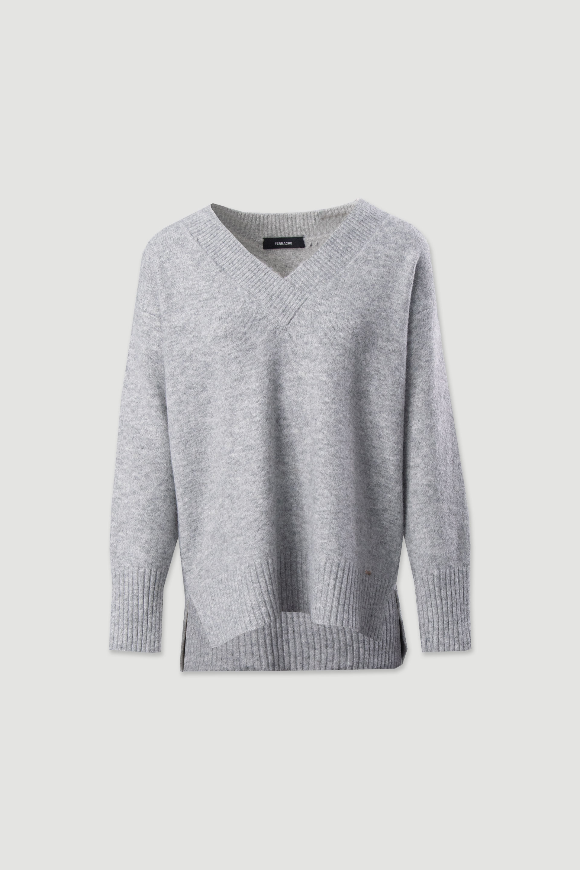 Camisola de malha com decote em v