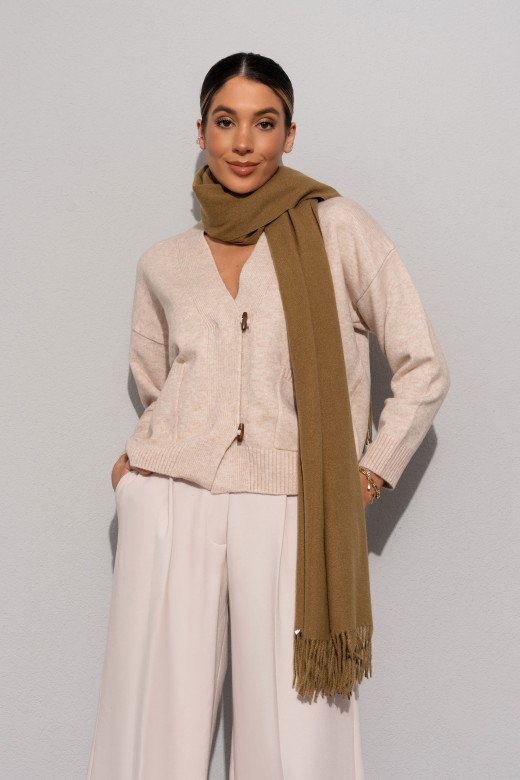 Casaco de malha com bolsos frontais