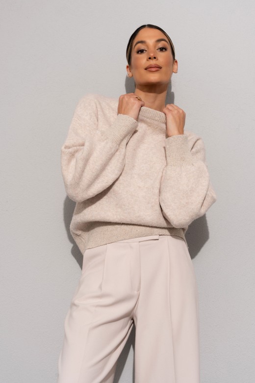 Camisola de malha com ombros ca�dos