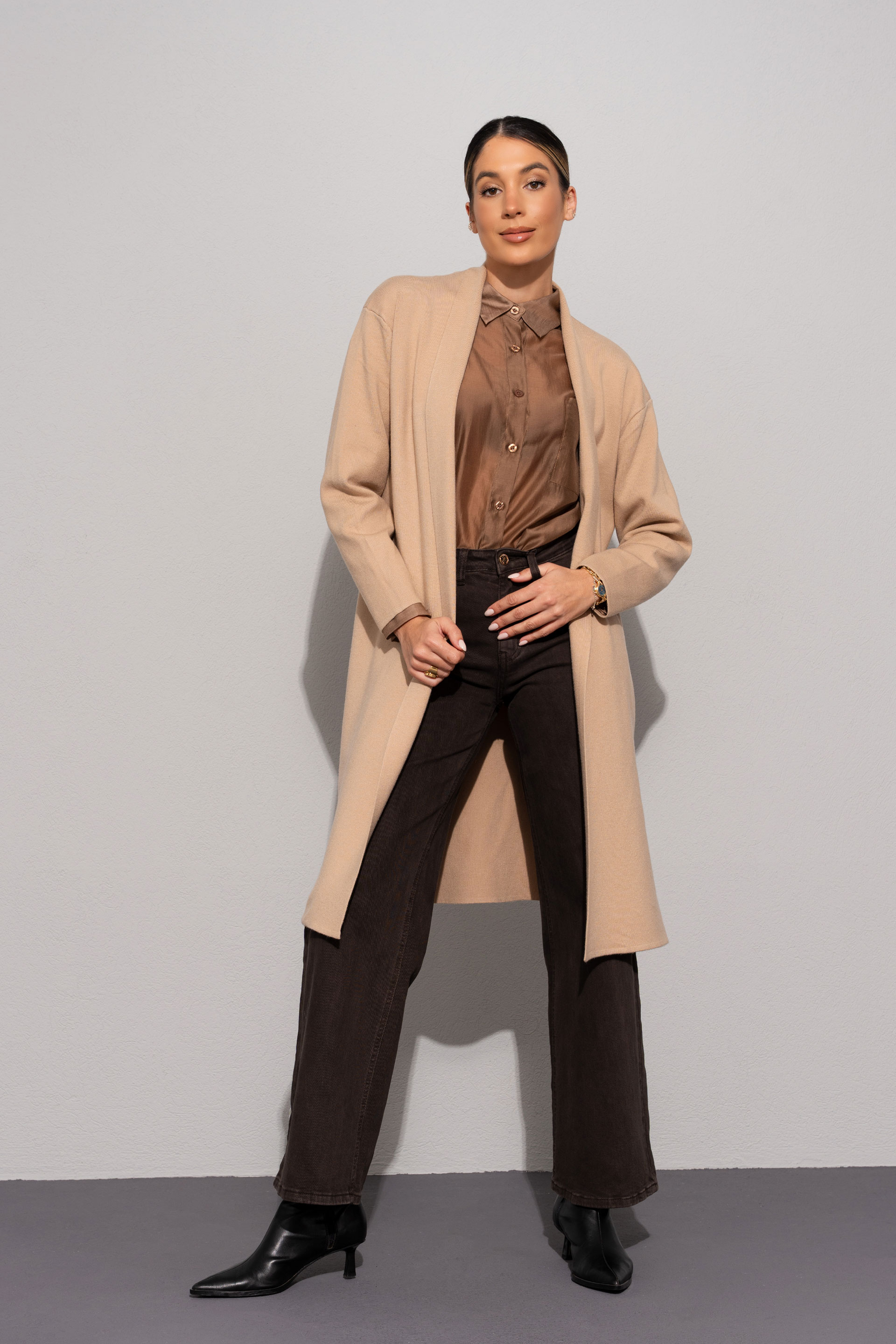 Cárdigan largo de punto