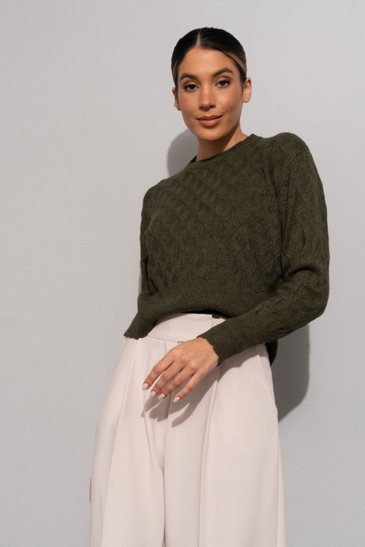 Jersey de punto trabajado con efecto geométrico Jersey de punto trabajado con efecto geométrico