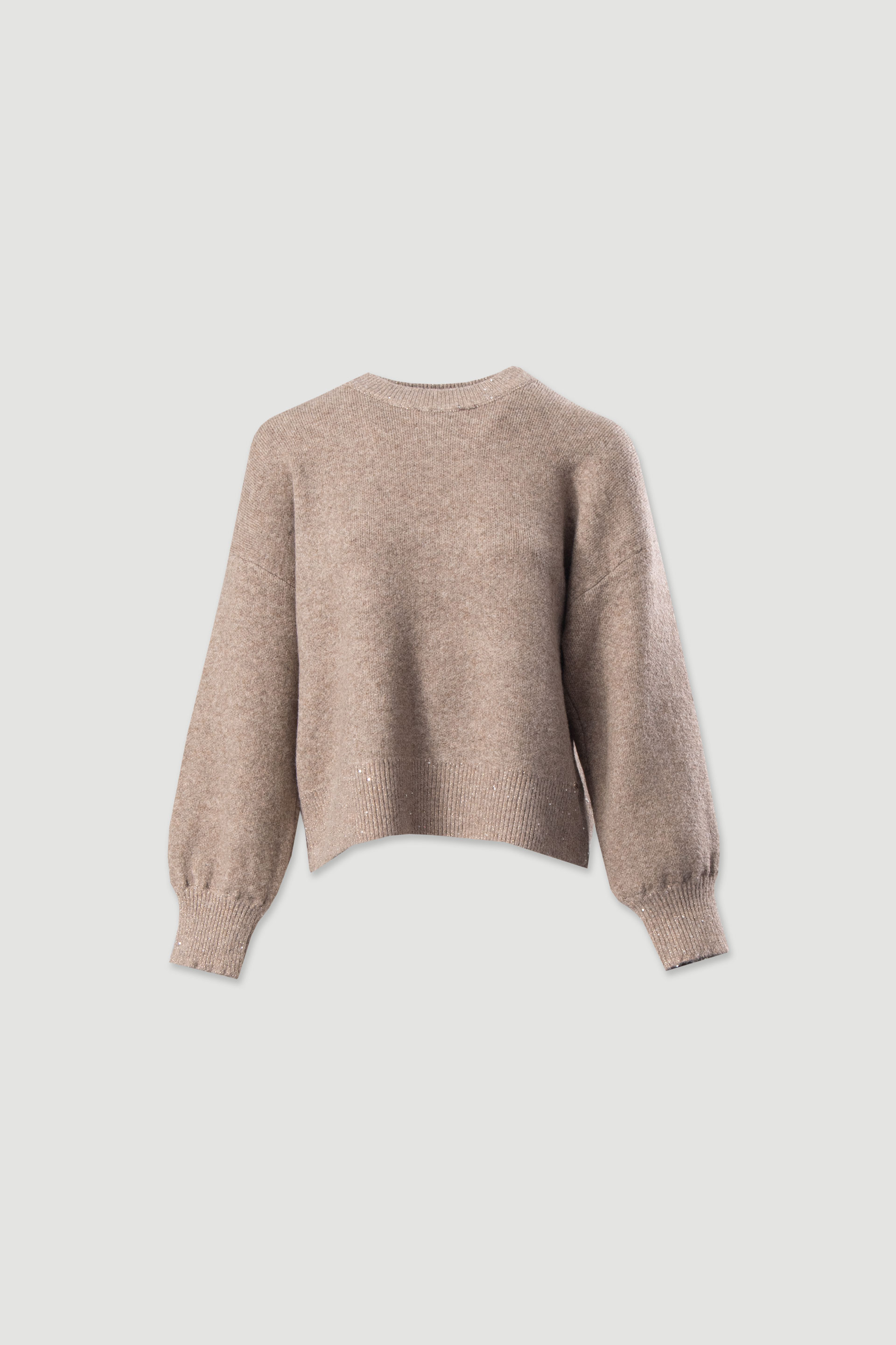 Knit sweater with dropped shoulders