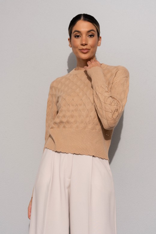 Pull en maille texturée à effet géométrique Pull en maille texturée à effet géométrique