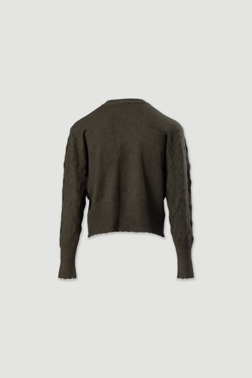 Pull en maille texturée à effet géométrique Pull en maille texturée à effet géométrique