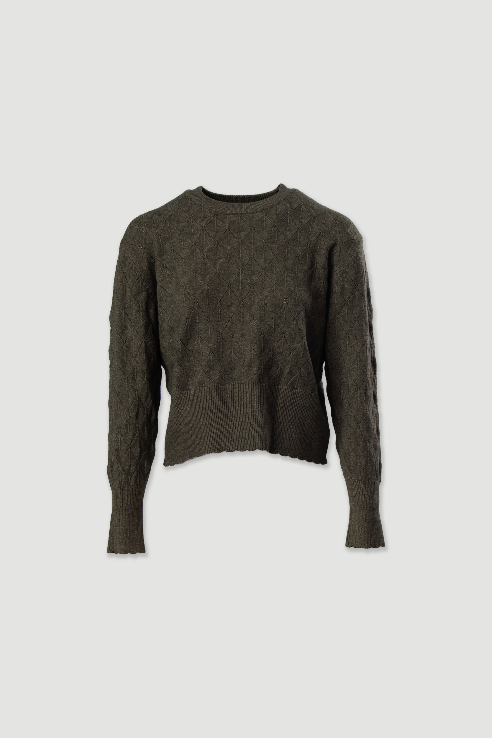 Textured knit sweater with geometric effect