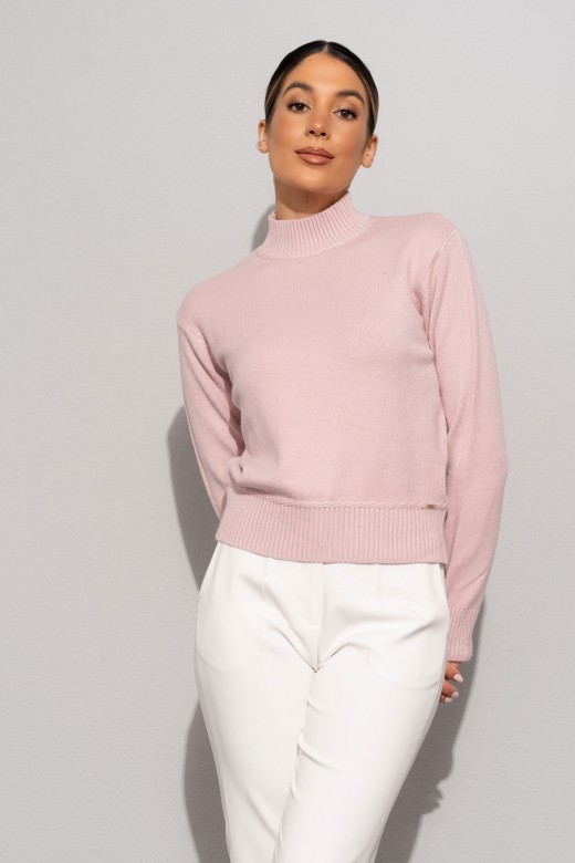 Pull en maille à col montant côtelé Pull en maille à col montant côtelé