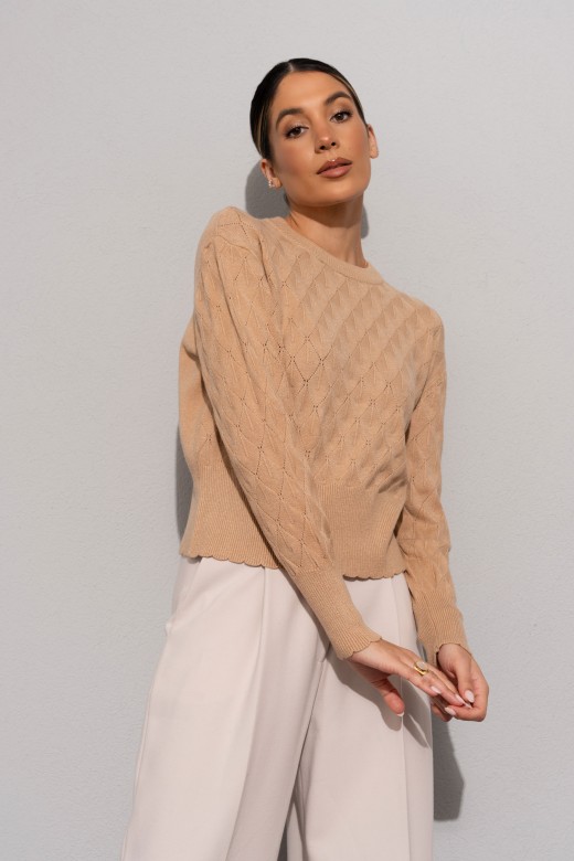 Pull en maille texturée à effet géométrique Pull en maille texturée à effet géométrique