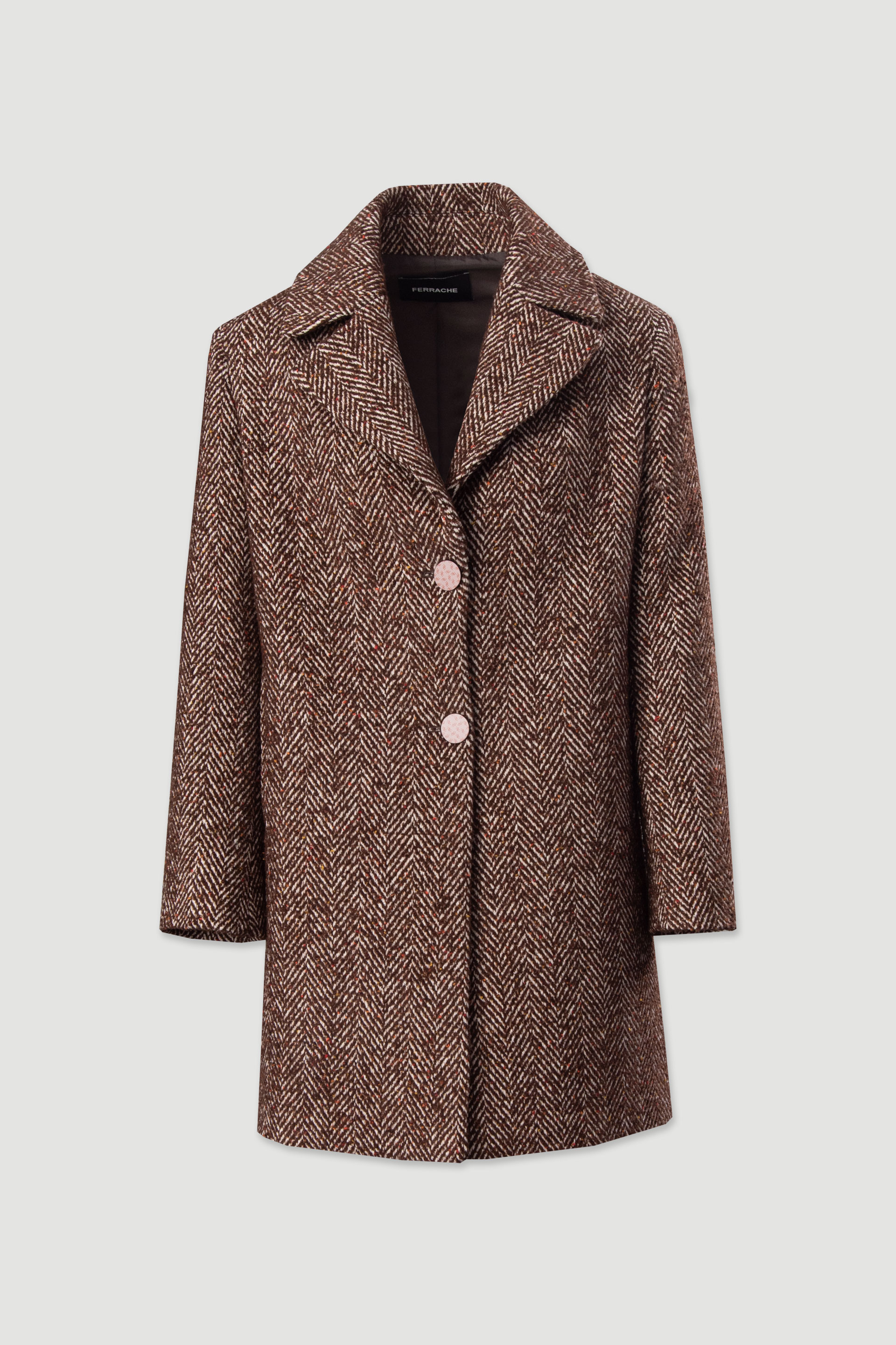 Tweed herringbone coat