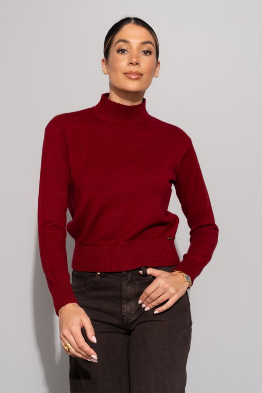 Ribbed high-neck knit sweater Ribbed high-neck knit sweater