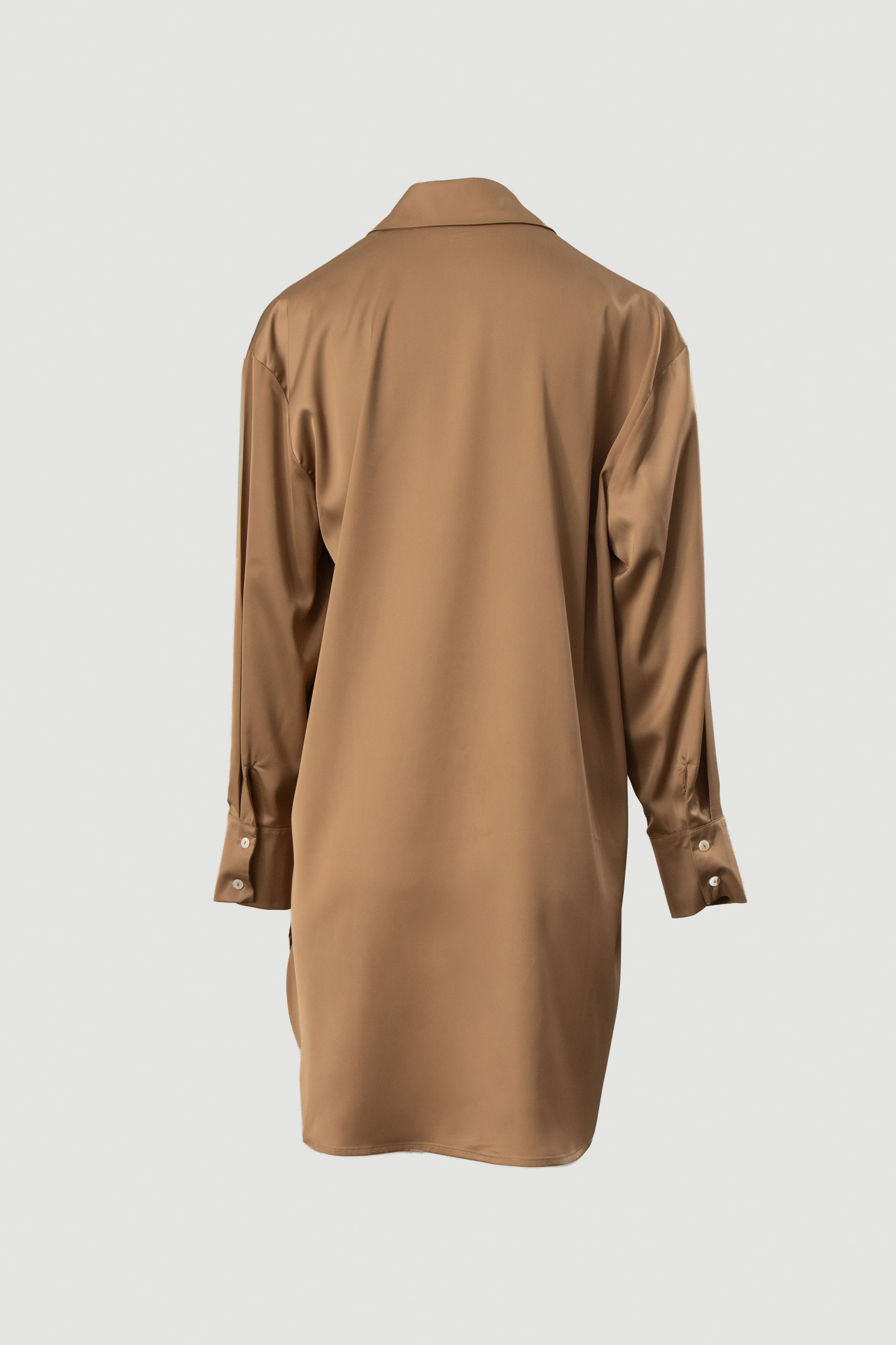 Satin shirt dress
