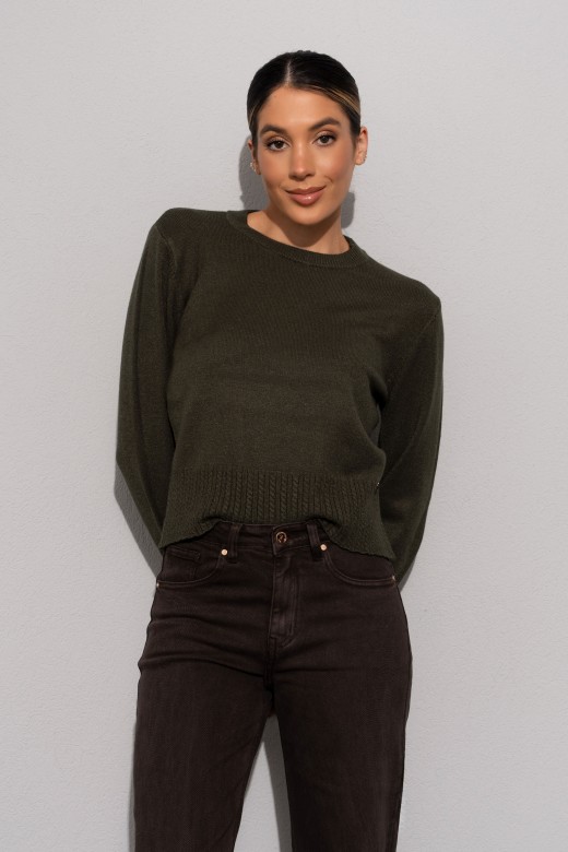 Pull en maille avec détail à effet côtelé Pull en maille avec détail à effet côtelé