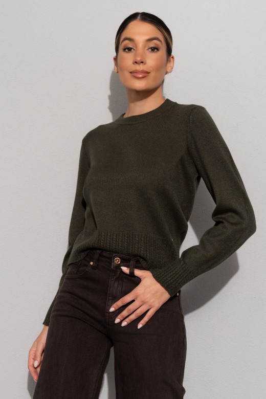 Pull en maille avec détail à effet côtelé Pull en maille avec détail à effet côtelé