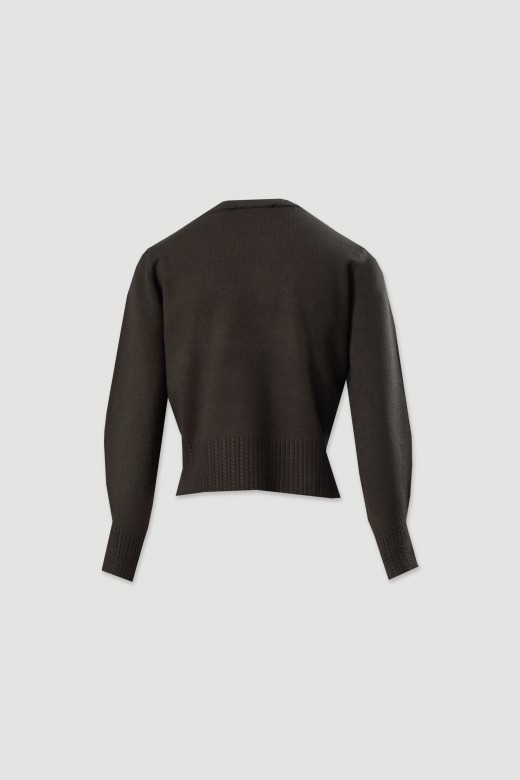 Pull en maille avec détail à effet côtelé Pull en maille avec détail à effet côtelé