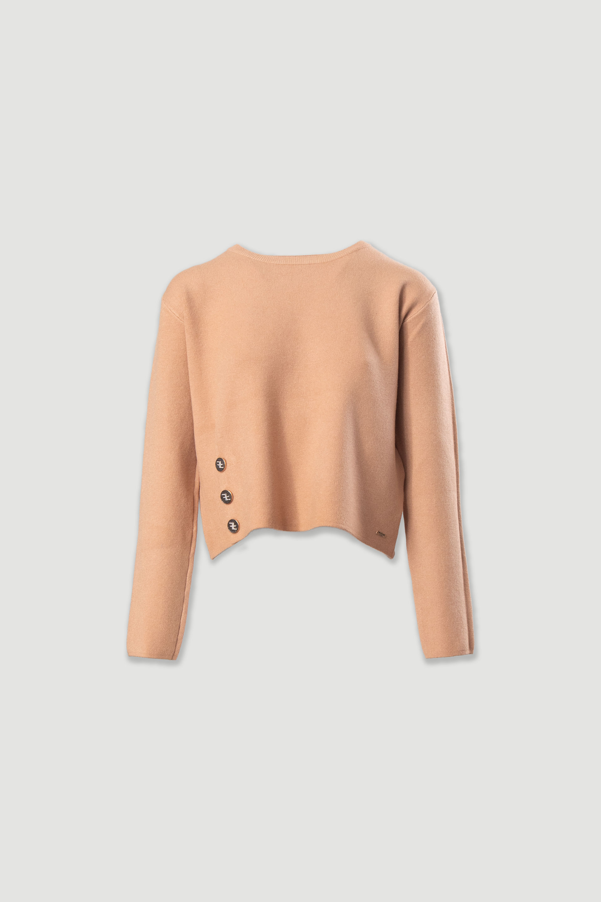 Pull court en maille avec boutons personnalisés