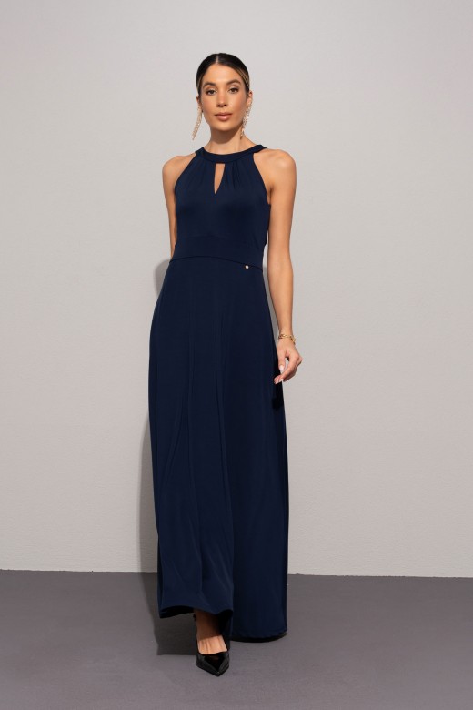 Robe longue avec encolure goutte et nœud dans le dos Robe longue avec encolure goutte et nœud dans le dos