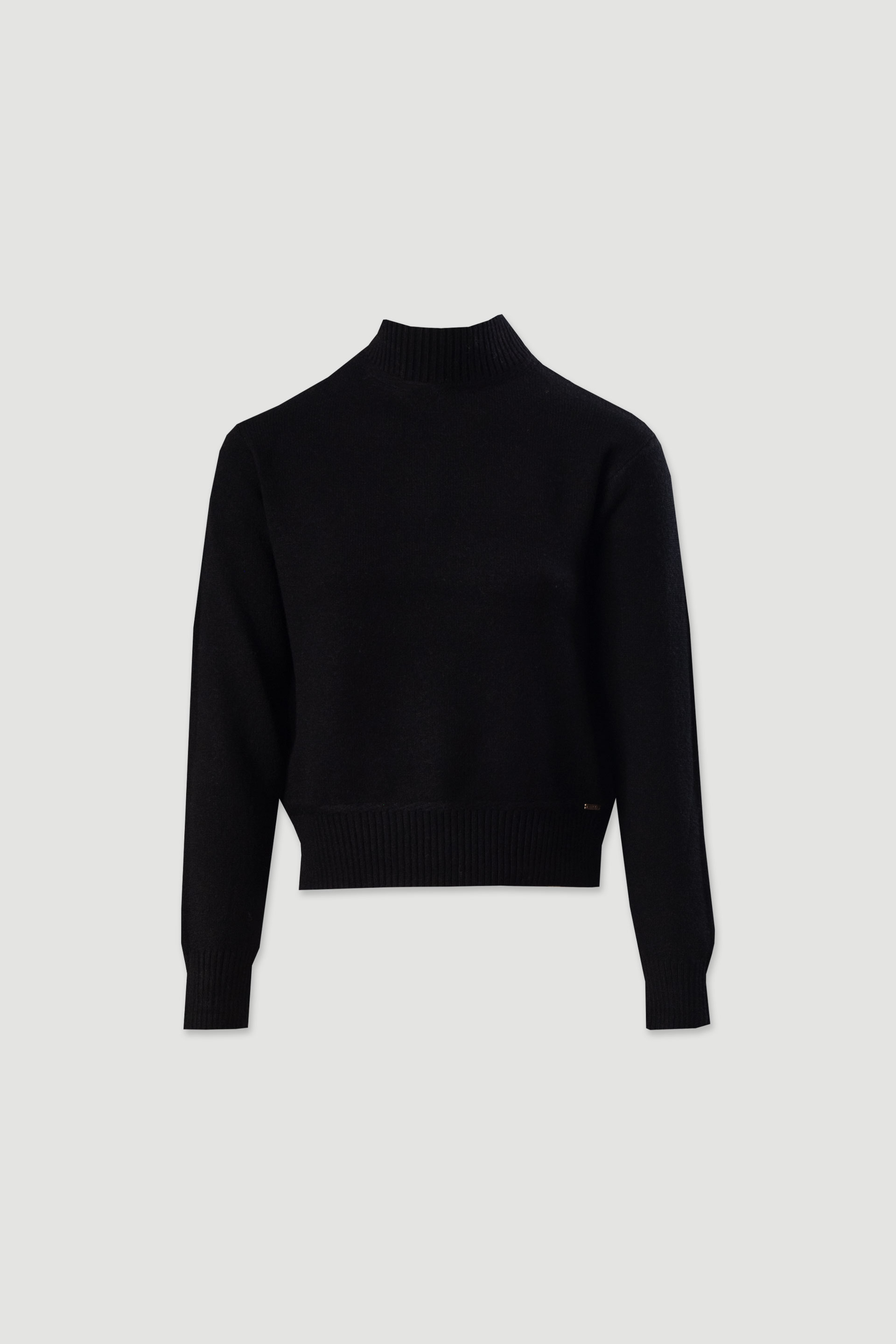 Jersey de punto con cuello alto acanalado