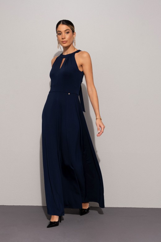 Robe longue avec encolure goutte et nœud dans le dos Robe longue avec encolure goutte et nœud dans le dos