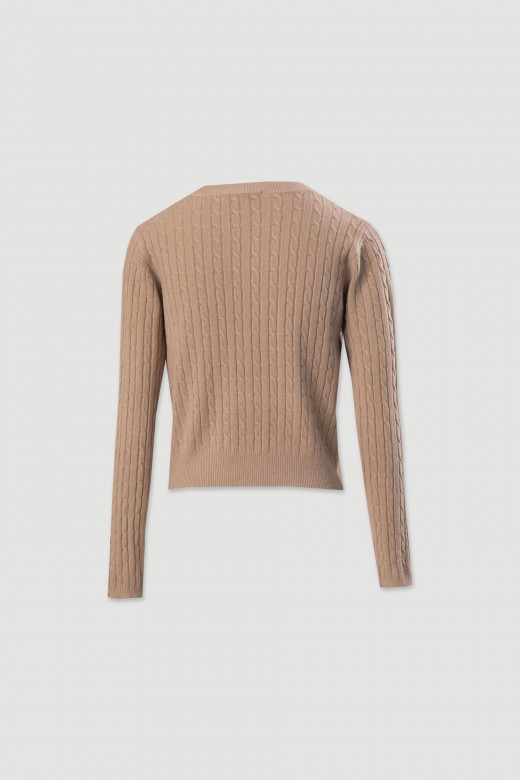 Knit sweater with button detail on the sleeves