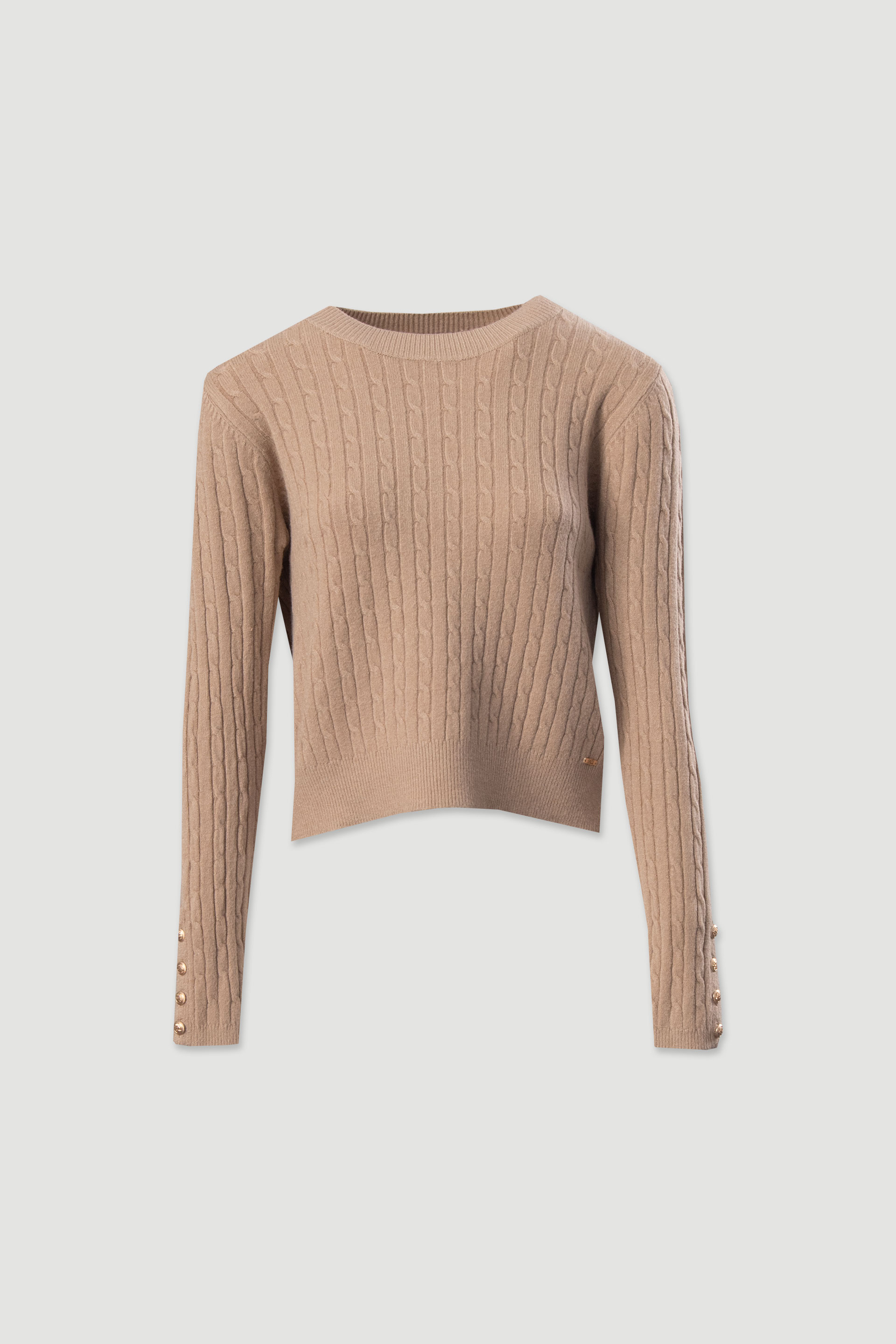 Knit sweater with button detail on the sleeves