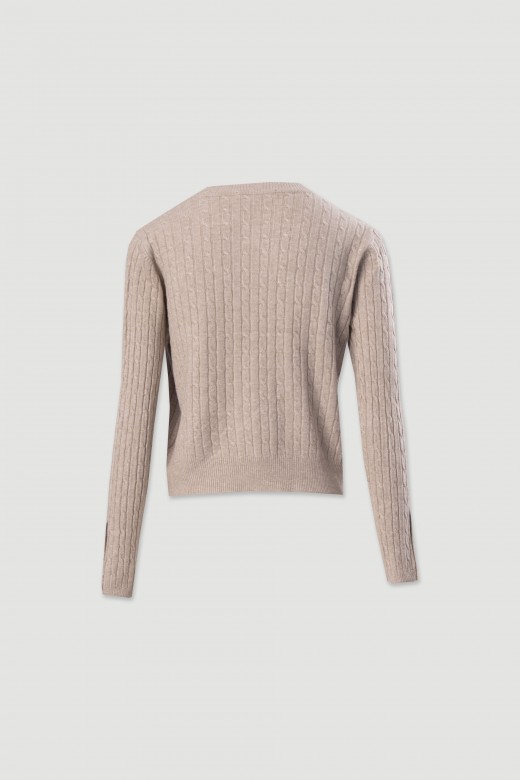 Knit sweater with button detail on the sleeves