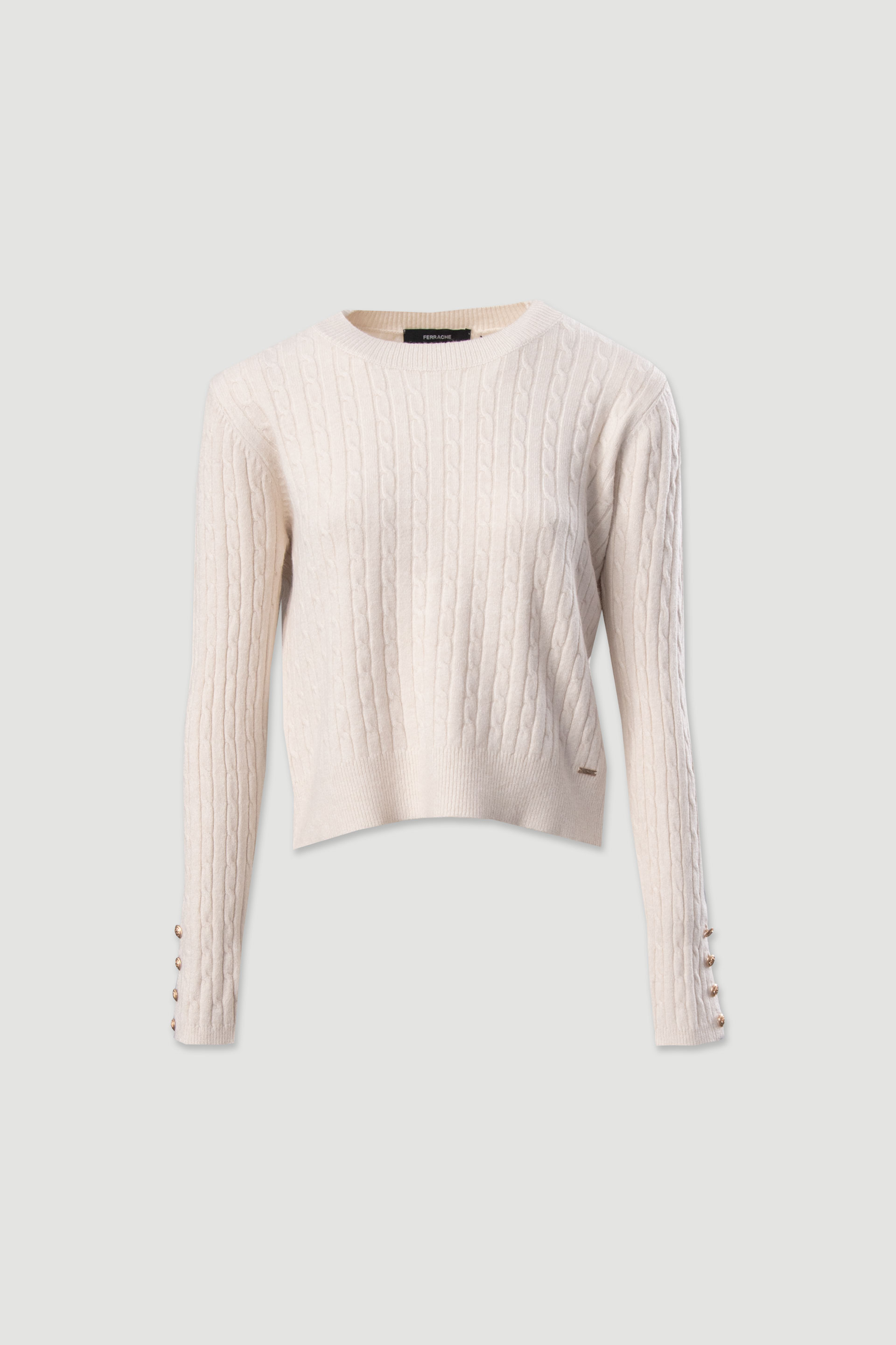 Knit sweater with button detail on the sleeves