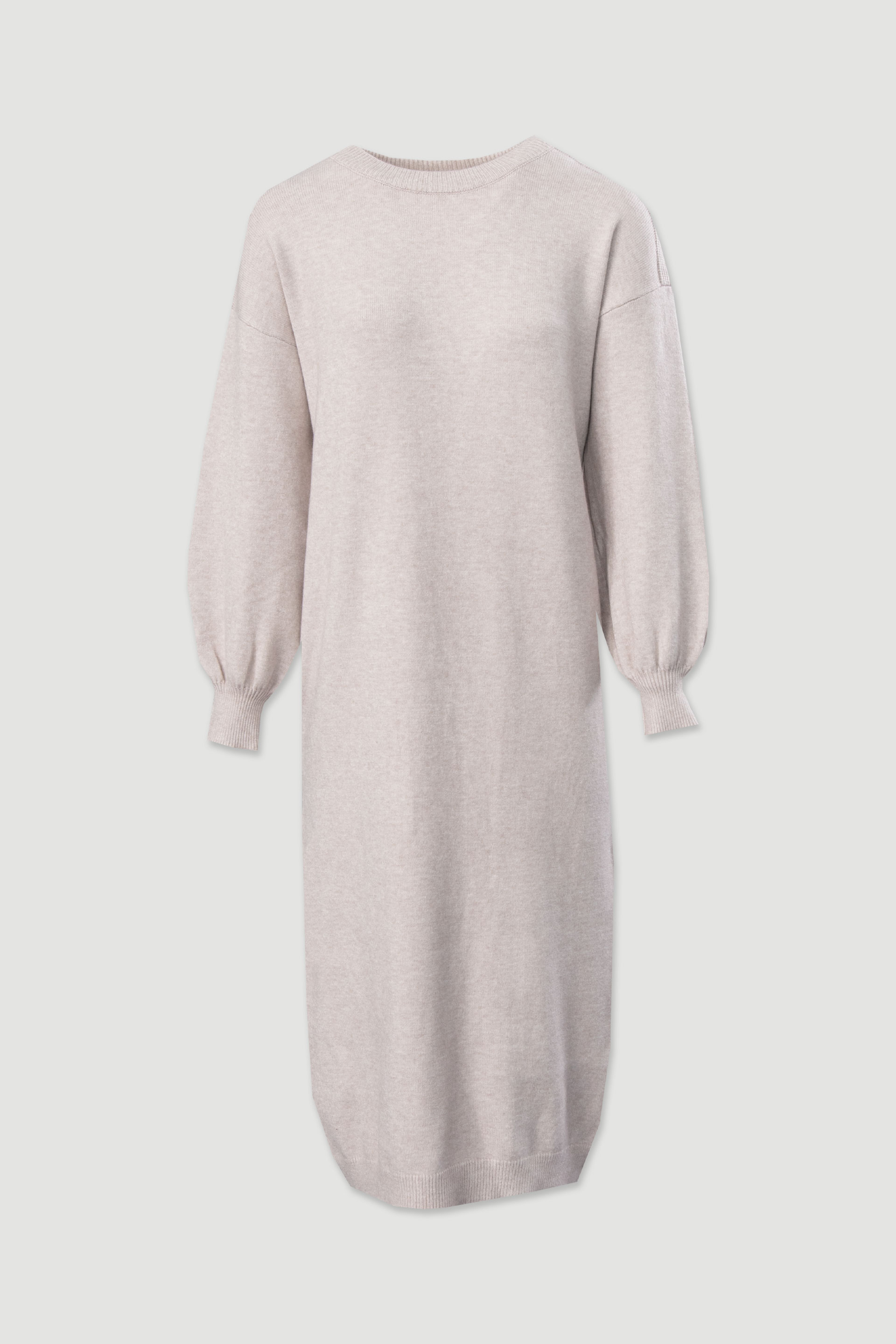 Vestido de malha com detalhe de efeito trabalhado nos ombros