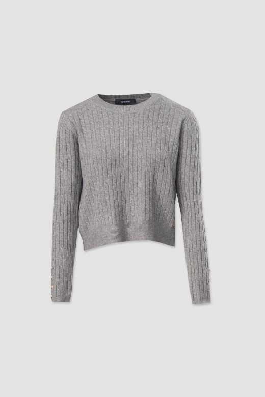 Pull en maille avec d�tail de boutons aux manches