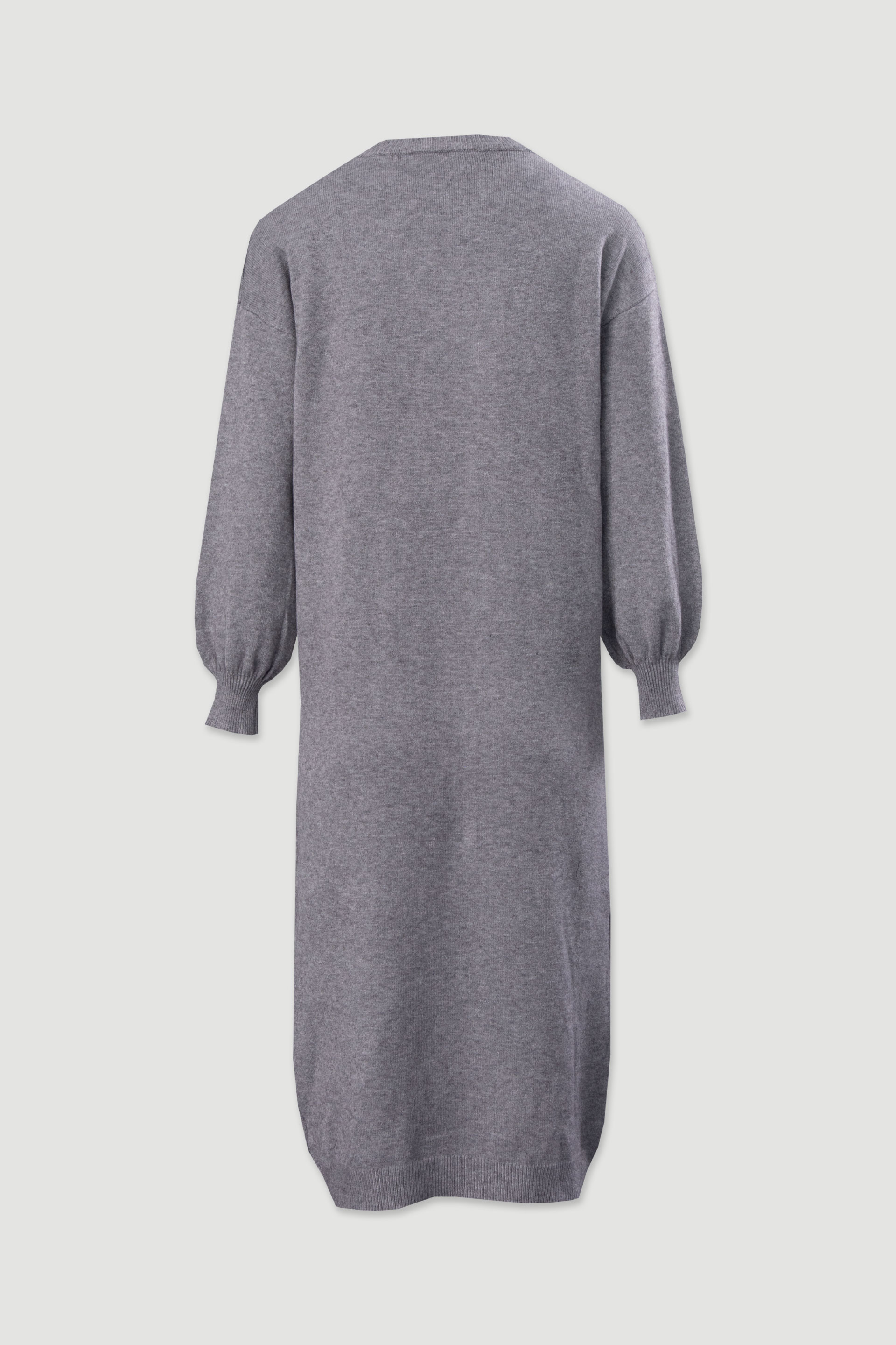 Vestido de malha com detalhe de efeito trabalhado nos ombros