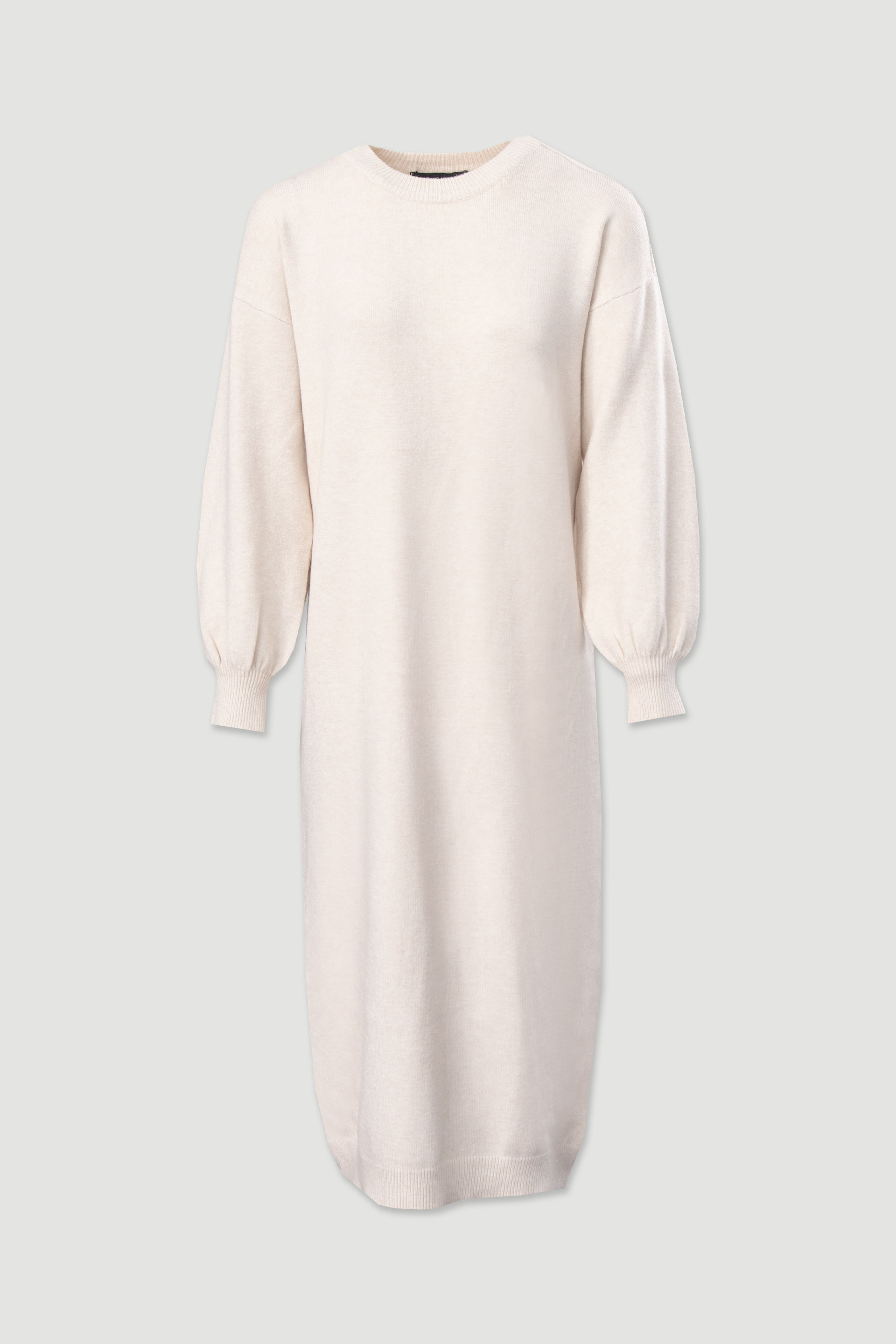 Vestido de malha com detalhe de efeito trabalhado nos ombros