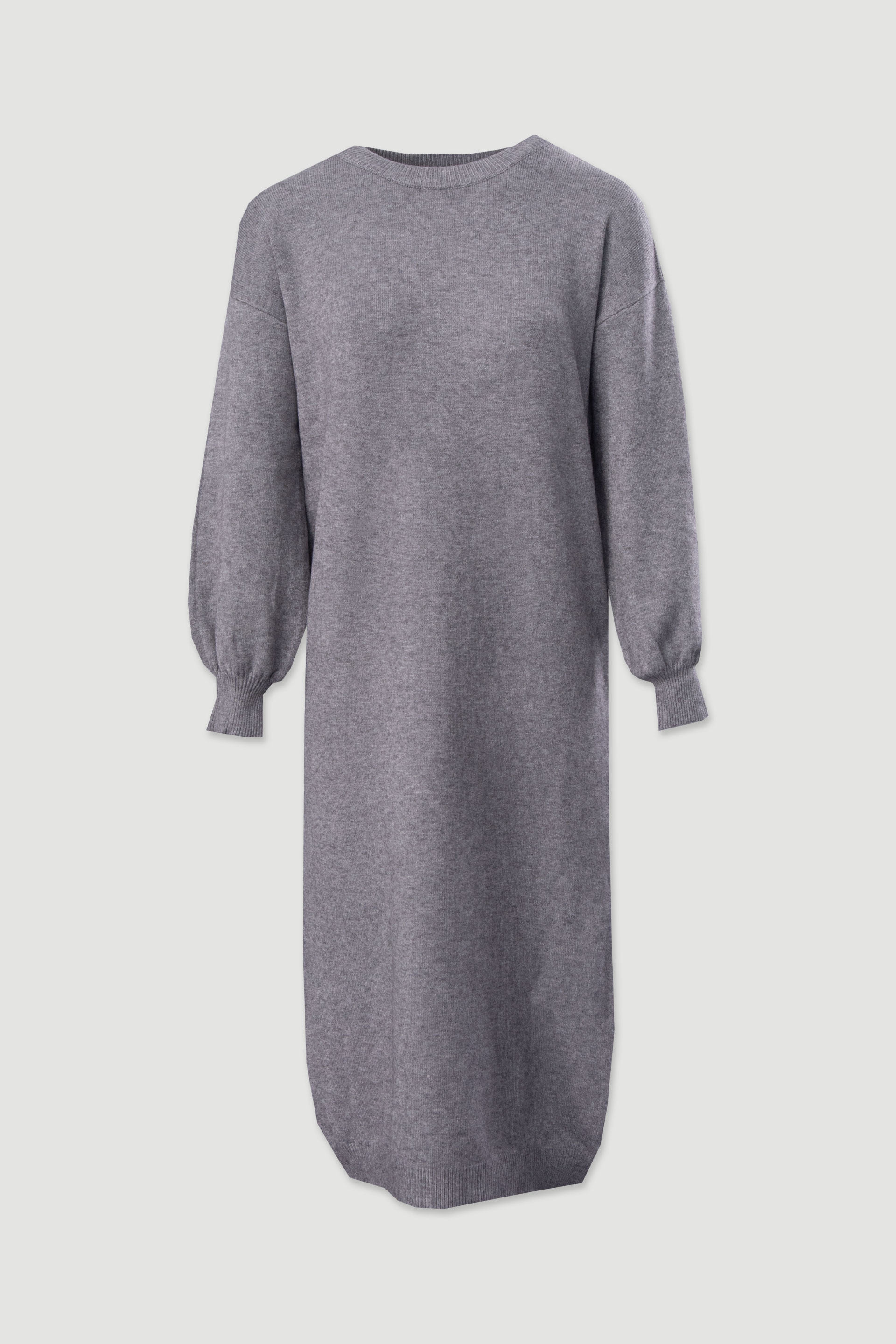 Vestido de malha com detalhe de efeito trabalhado nos ombros