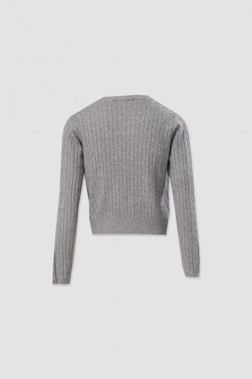 Pull en maille avec d�tail de boutons aux manches