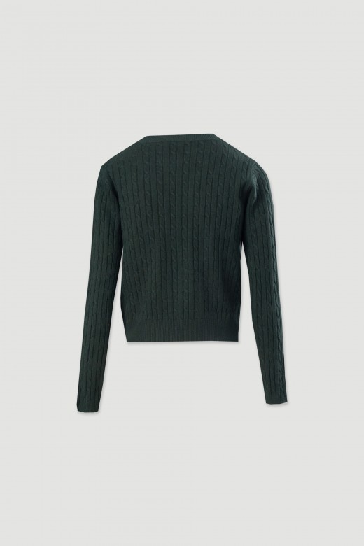 Knit sweater with button detail on the sleeves