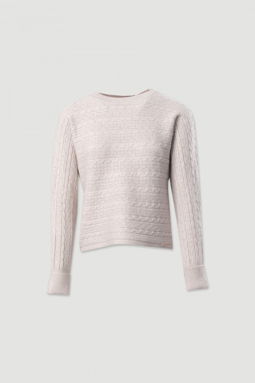 Camisola de malha trabalhada