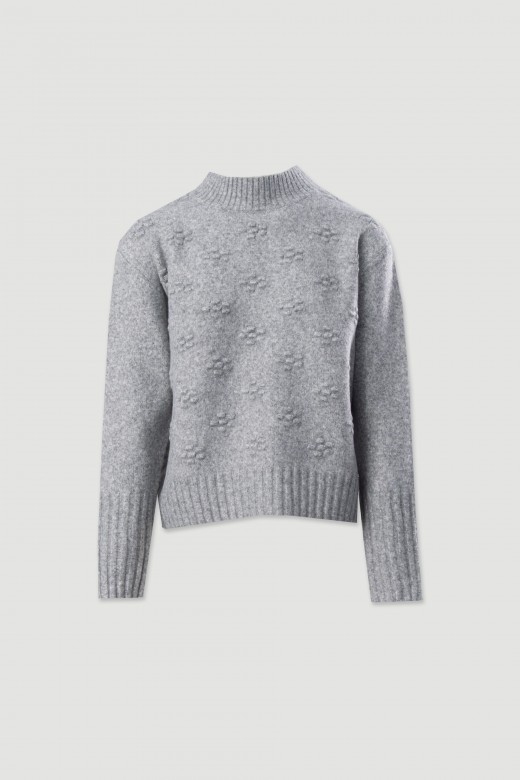 Pull en maille avec d�tail textur� sur le devant